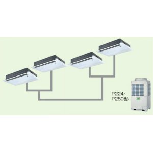 画像: 東京・茨城・栃木・群馬・埼玉・千葉・神奈川・業務用エアコン　東芝　1方向吹出し　同時ダブルツイン　ワイヤードリモコン　一発節電　ASEF22455A　P224（8馬力）　スマートエコR　三相200V